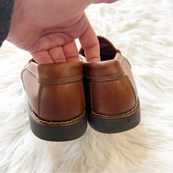 Polo Sport Ralph Lauren Brown Leather Slip On Penny Loafers Men’s Size 9.5M - Picture 5 of 9